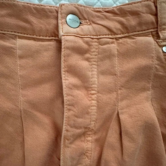 Pilcro Pleated Micro Denim Skirt in Orange Size 12 NWT - Picture 6 of 12